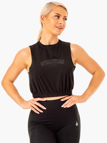 Podkoszulki Damskie Ryderwear Women Tanks Bokser Muscle Czarne | PL1177PQ