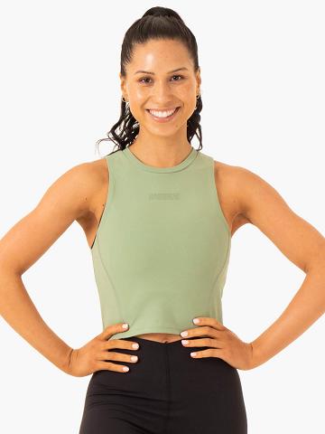 Podkoszulki Damskie Ryderwear Women Tanks Highlight Compression Zielone | PL1317ZG