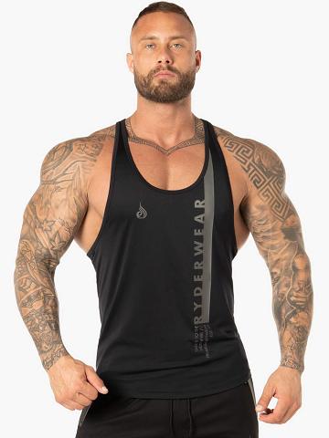 Podkoszulki Męskie Ryderwear Men Tanks Evo T-Back Stringer Tank Czarne | PL3055PQ
